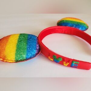 Disney Parks - Mickey Mouse Ears Headband - Sparkly Rainbow - Love
